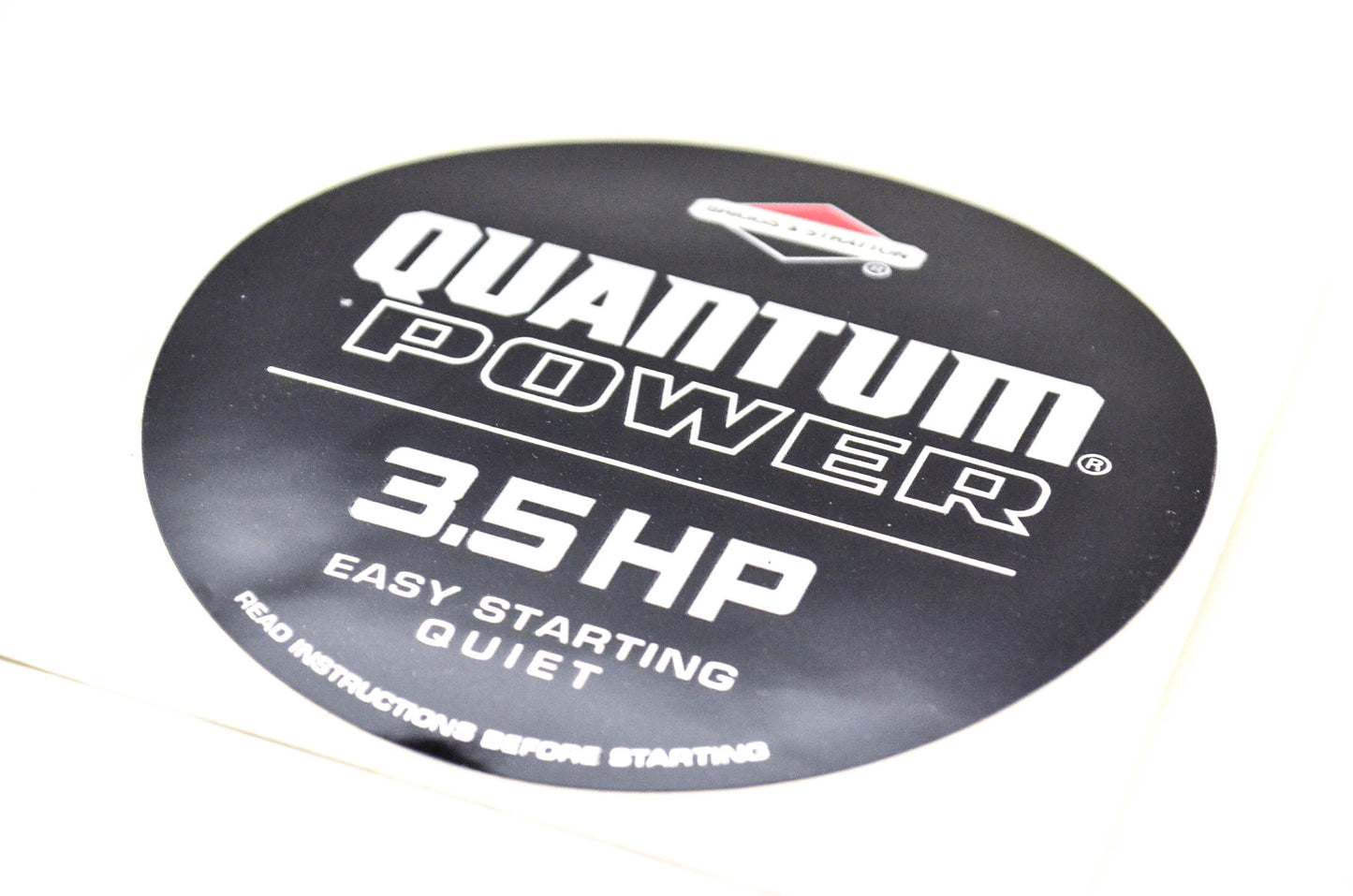 New OEM Briggs & Stratton Quantum Power 3.5 HP Decal 3 3/4 Inch NOS