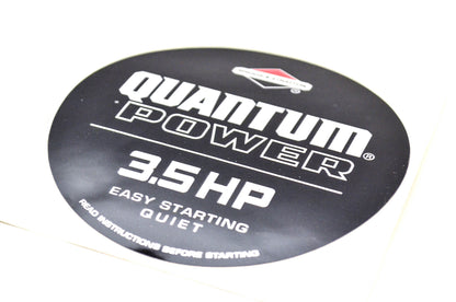 New OEM Briggs & Stratton Quantum Power 3.5 HP Decal 3 3/4 Inch NOS