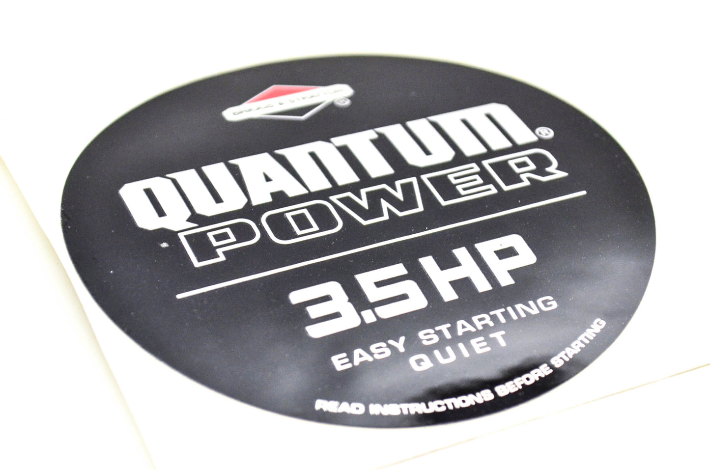 New OEM Briggs & Stratton Quantum Power 3.5 HP Decal 3 3/4 Inch NOS