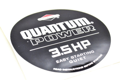 New OEM Briggs & Stratton Quantum Power 3.5 HP Decal 3 3/4 Inch NOS