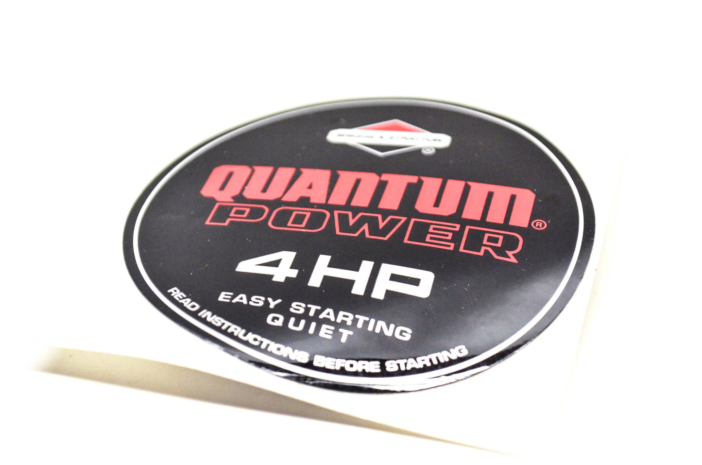New OEM Briggs & Stratton Quantum Power 4 HP Decal 2 1/2 Inch NOS