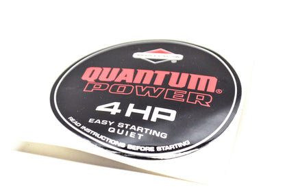 New OEM Briggs & Stratton Quantum Power 4 HP Decal 2 1/2 Inch NOS