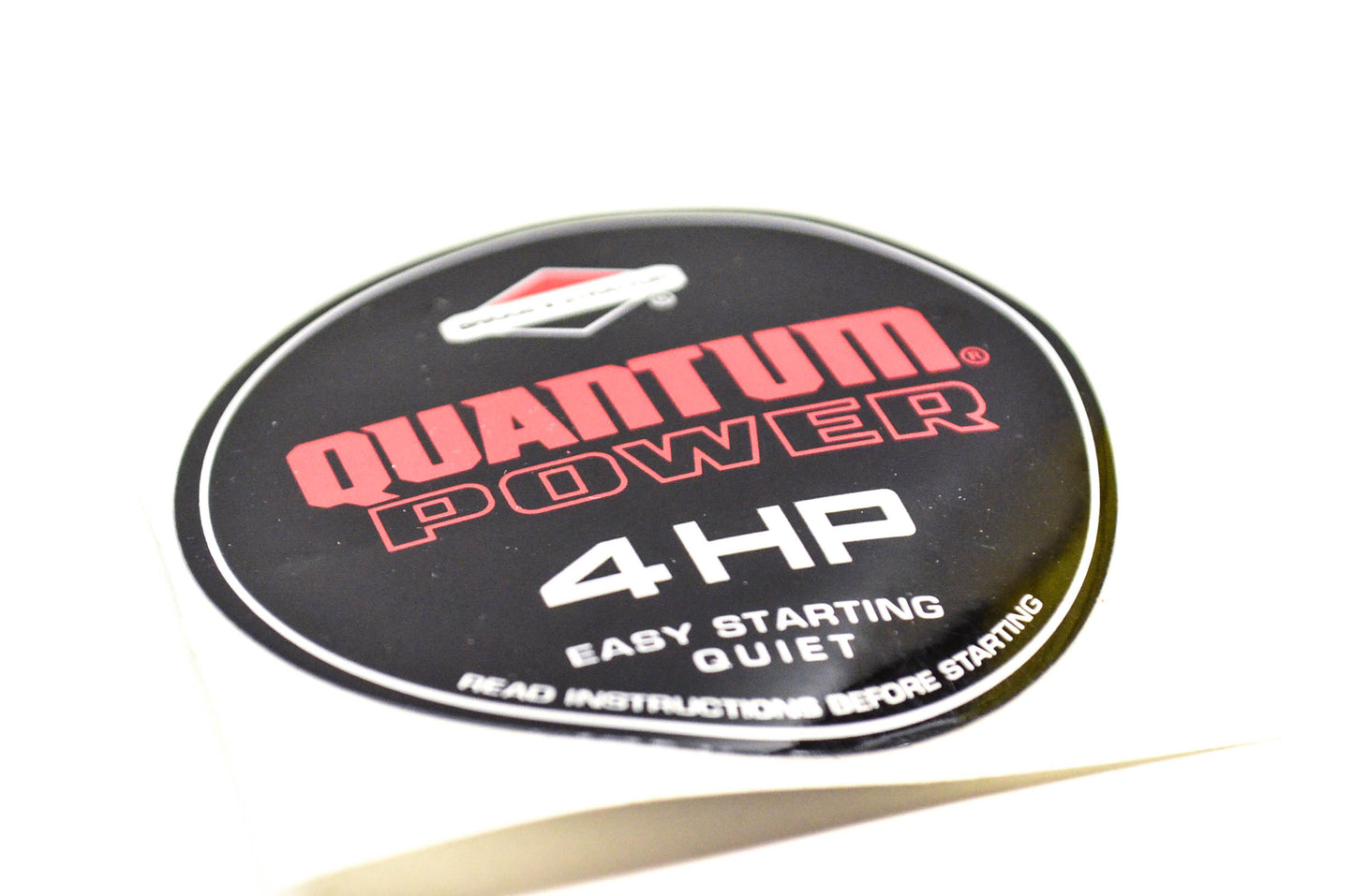 New OEM Briggs & Stratton Quantum Power 4 HP Decal 2 1/2 Inch NOS