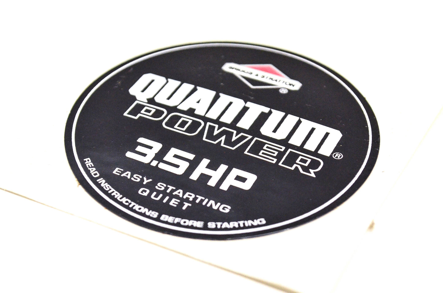 New OEM Briggs & Stratton Quantum Power 3.5 HP Decal 3 Inch NOS