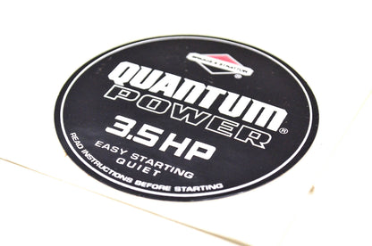 New OEM Briggs & Stratton Quantum Power 3.5 HP Decal 3 Inch NOS