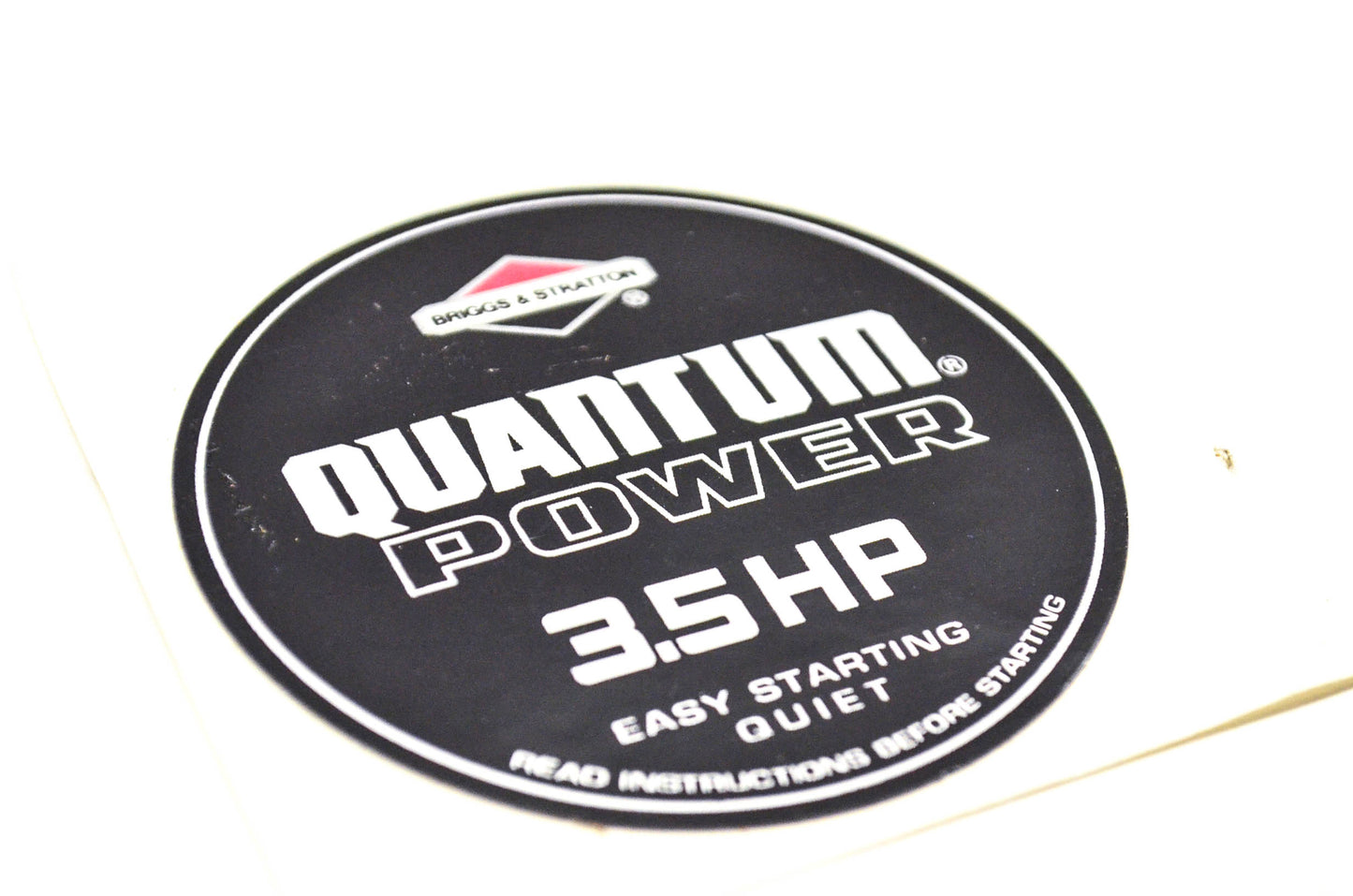 New OEM Briggs & Stratton Quantum Power 3.5 HP Decal 3 Inch NOS