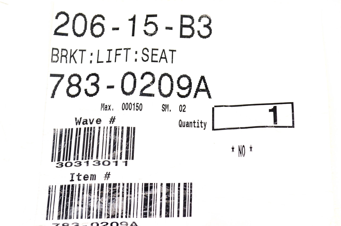 MTD 783-0209A Seat Lift Bracket NOS