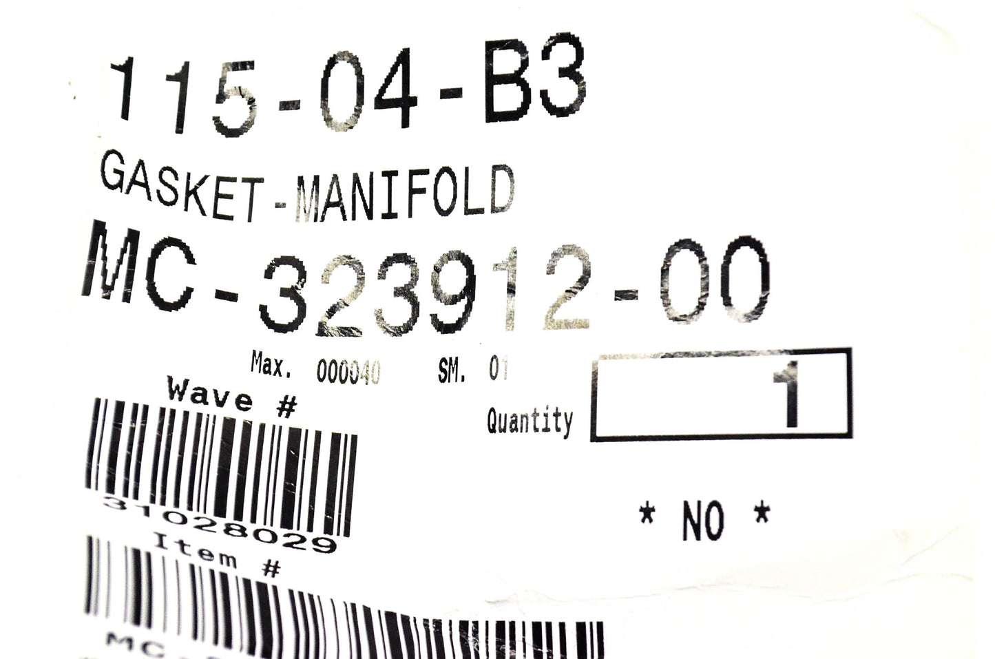 MTD MC-323912-00, 323912-00 Manifold Gasket NOS