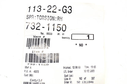 MTD 732-1150 Torsion Spring NOS