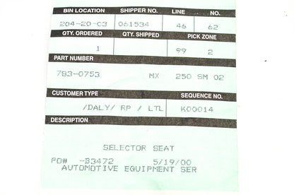 MTD 783-0753 Seat Adjustment Bracket NOS