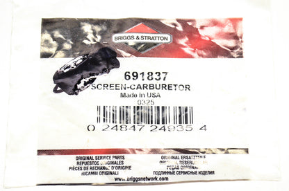 New OEM Briggs & Stratton 691837 Carburetor Screen NOS