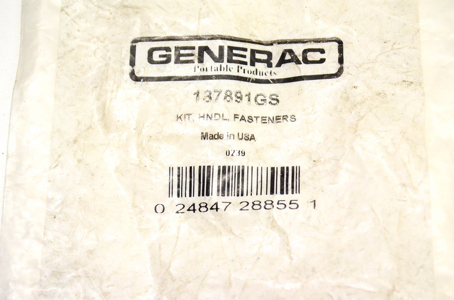 Generac 187891GS Handle Fastener Kit NOS