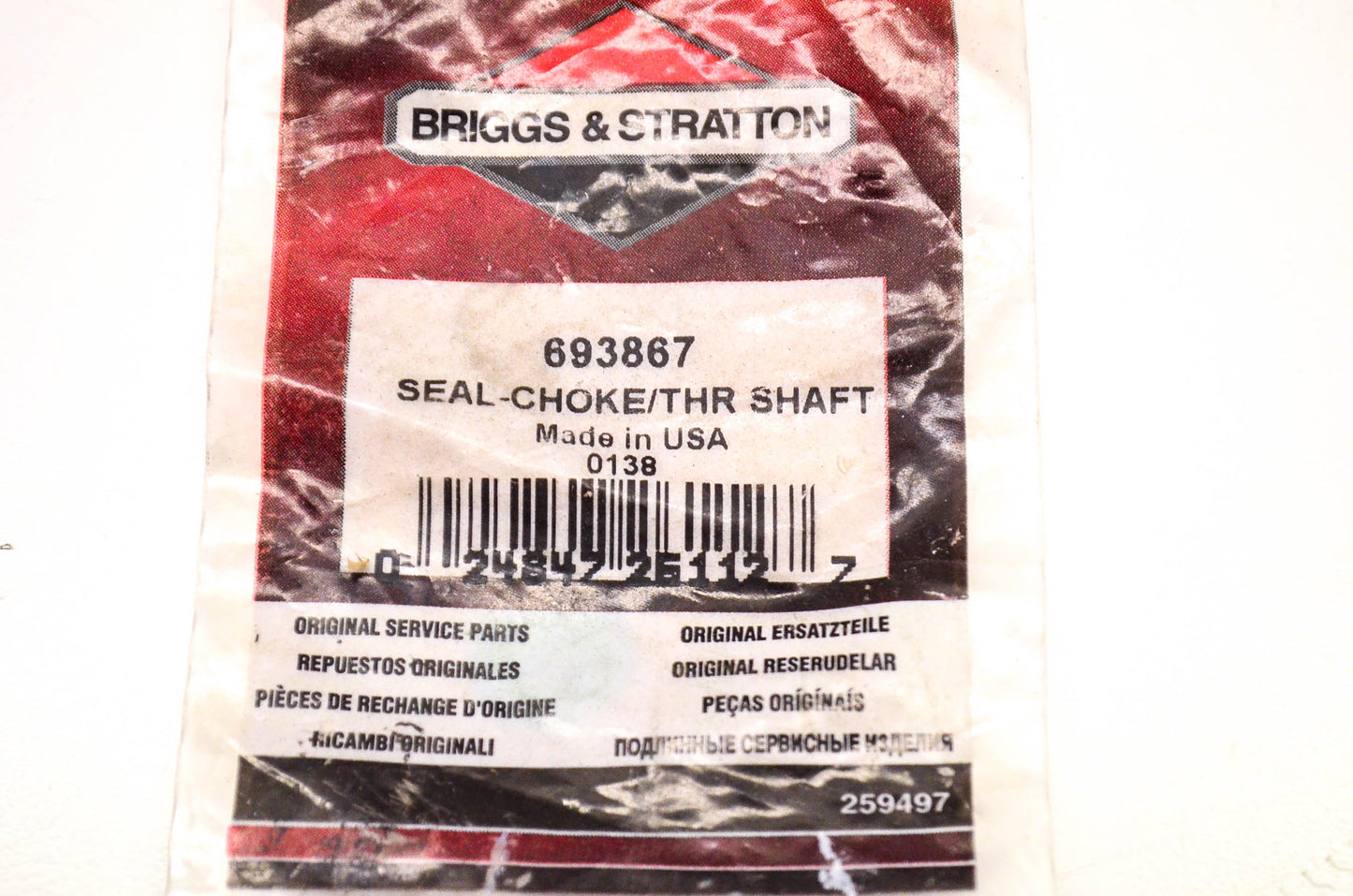 New OEM Briggs & Stratton 693867 Choke Shaft Seal NOS