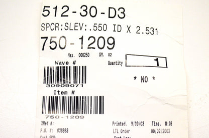 MTD 750-1209 Sleeve Spacer NOS