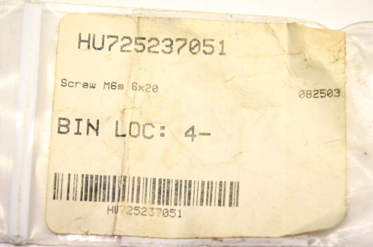 New OEM Husqvarna 725237051, 725 23 70-51 Screw M6 6x20 NOS
