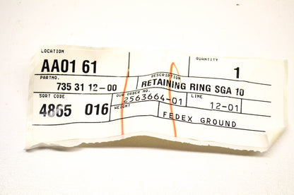 New OEM Husqvarna 735 31 12-00, 735311200 Snap Ring NOS