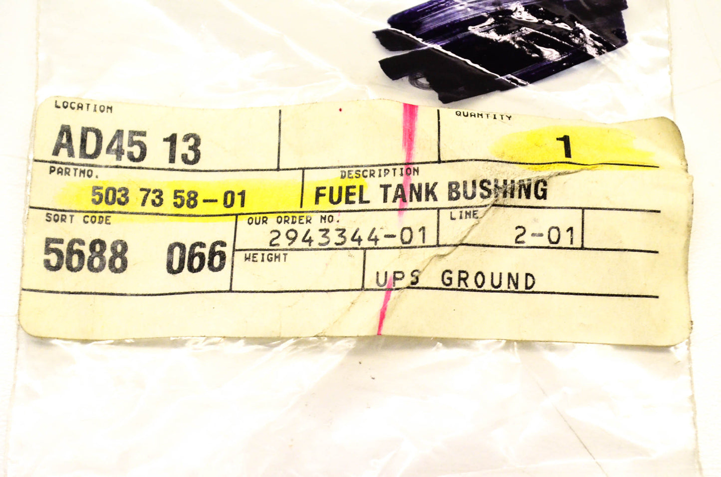 New OEM Husqvarna 503 73 58-01 Fuel Tank Bushing NOS