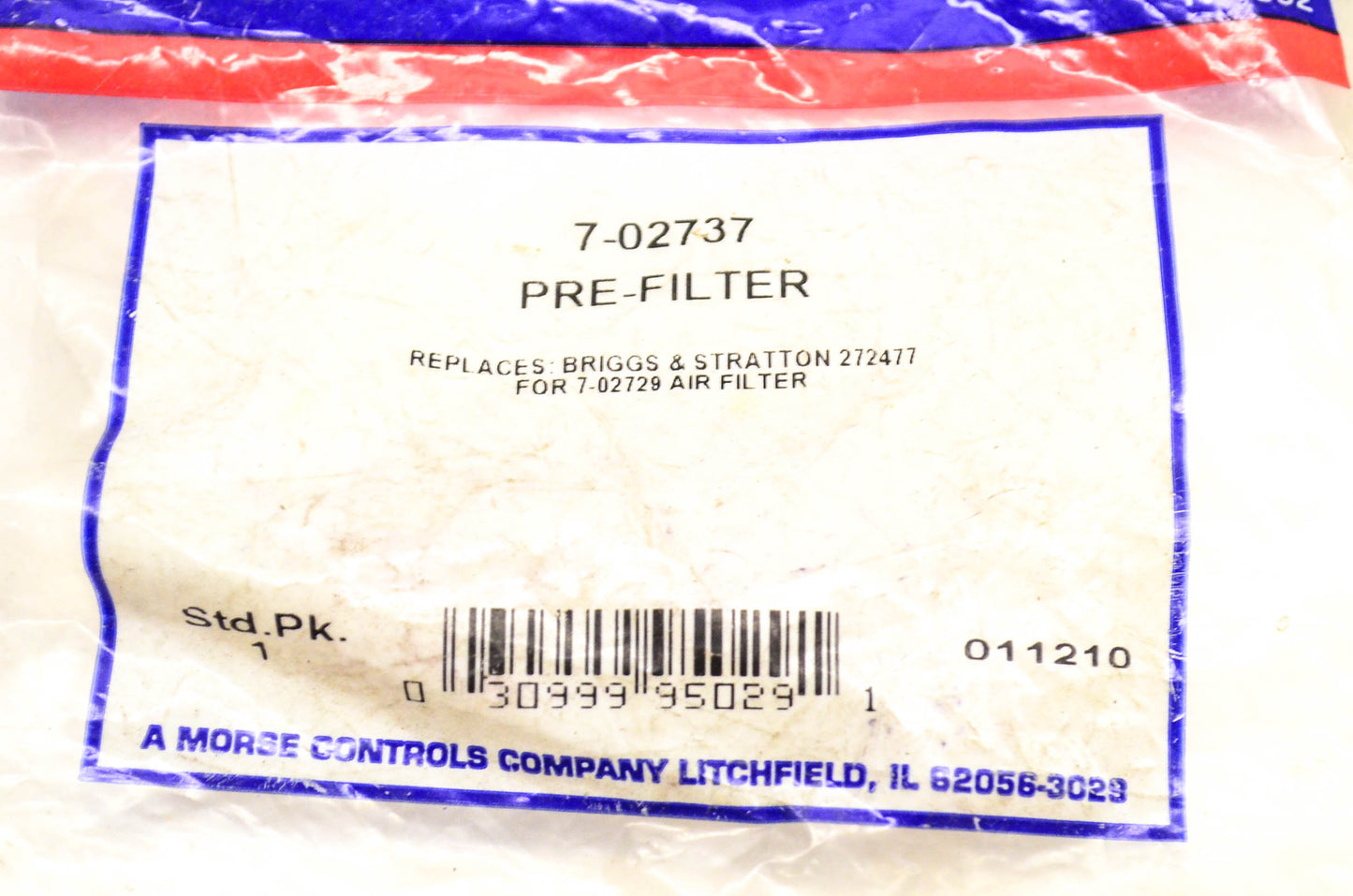 Prime Line 7-02737, 272477, 2-02729 Pre-Filter NOS