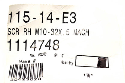 MTD 1114748 Machine Screw M10-32X.5 NOS