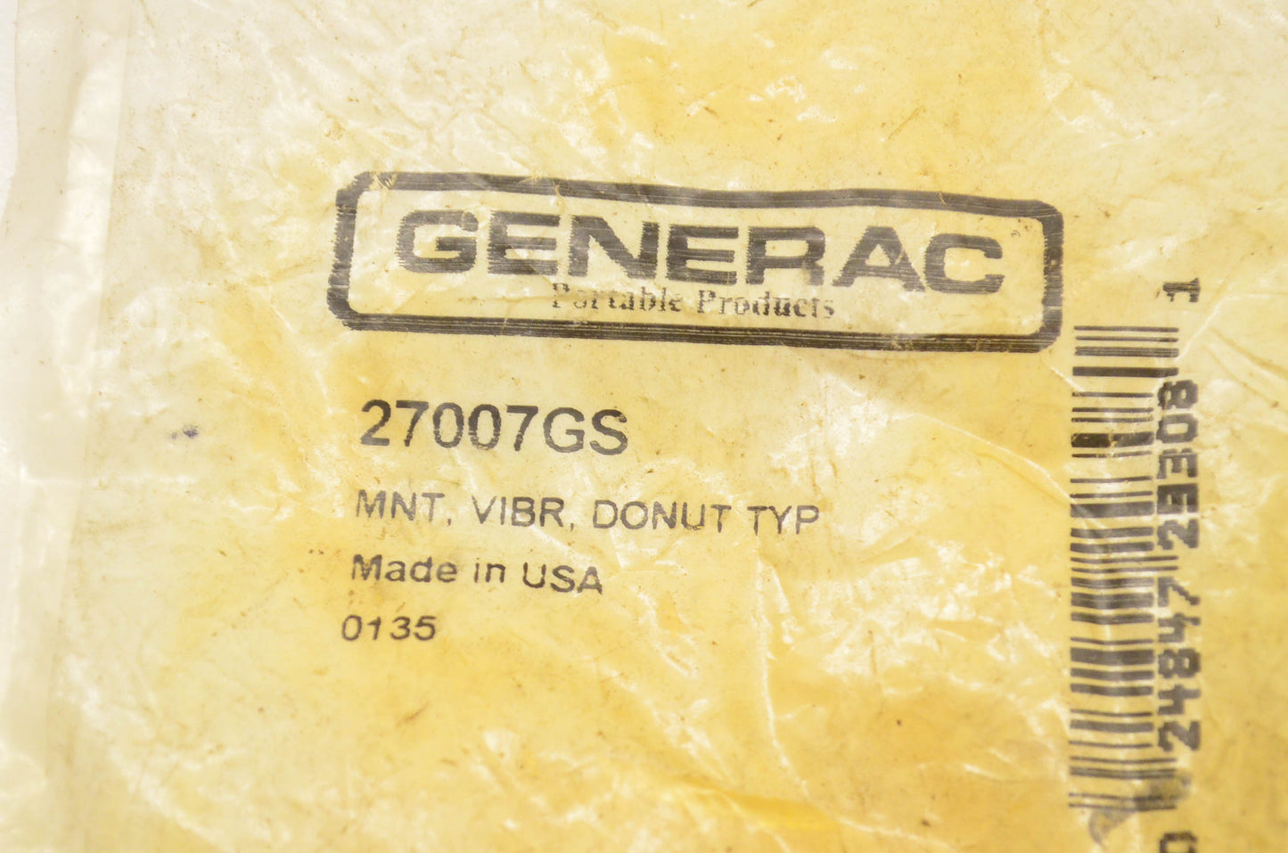 Generac 27007GS Vibration Mount Shoulder NOS