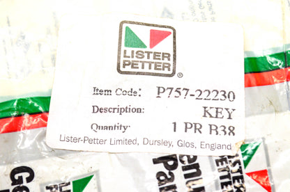Lister Petter P757-22230, 14607 Ignition Key Kit NOS