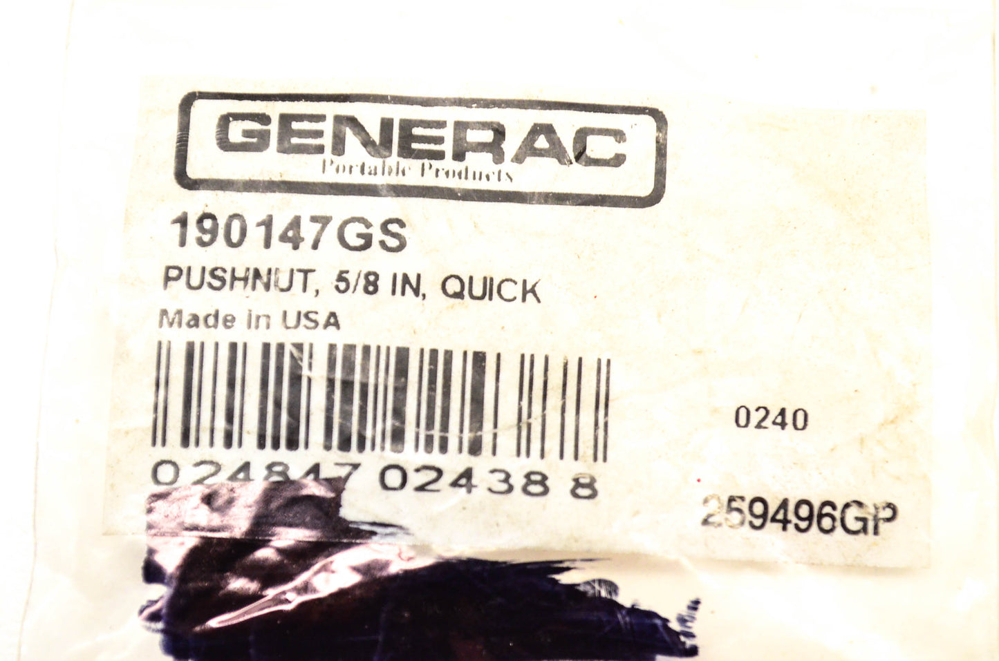 Generac 190147GS Push Nut NOS