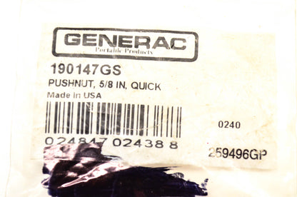 Generac 190147GS Push Nut NOS