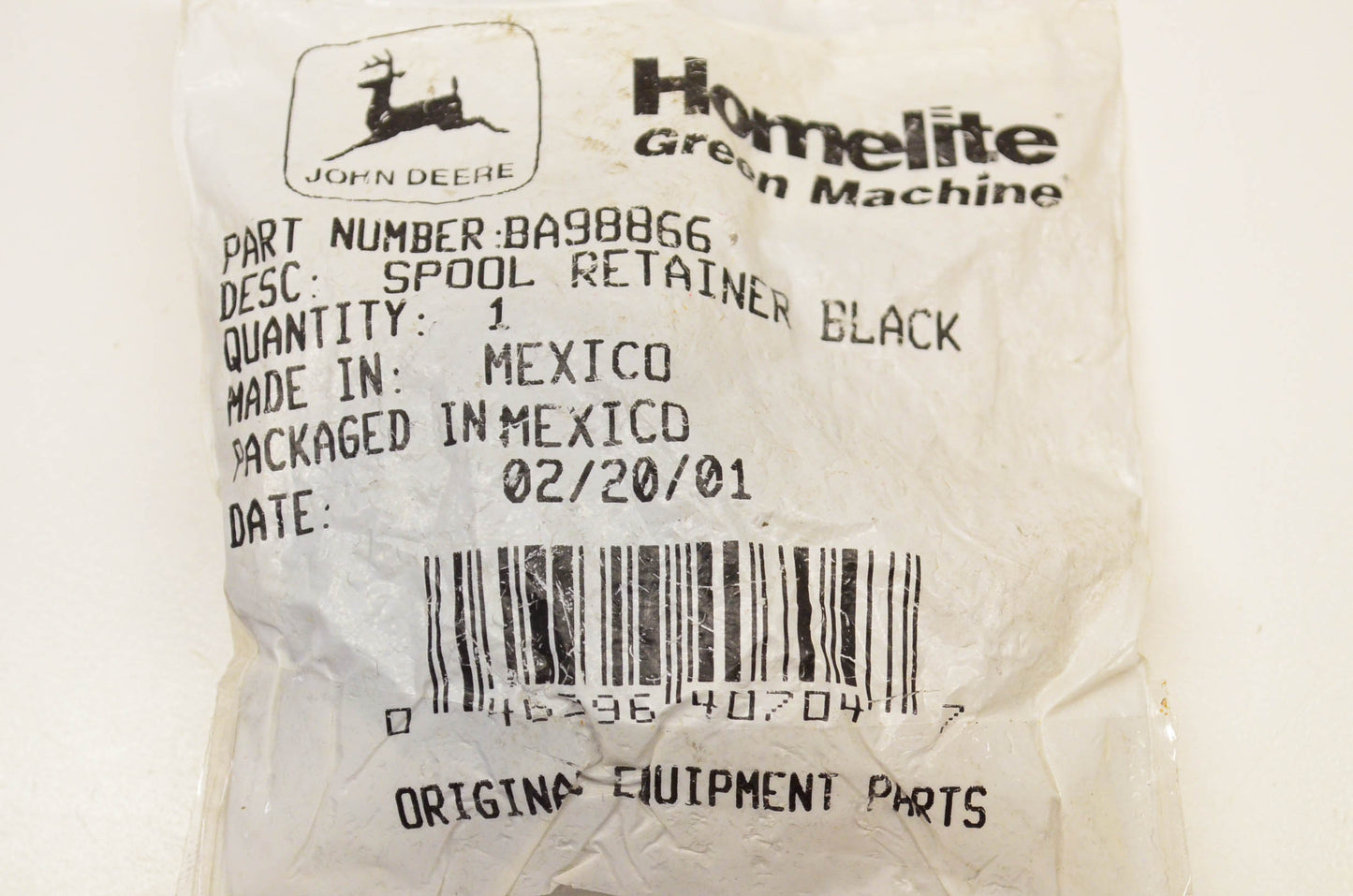 Homelite BA98866 Spool Retainer NOS