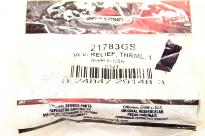 New OEM Briggs & Stratton 21783GS, 208673GS Thermal Relief Valve Kit NOS