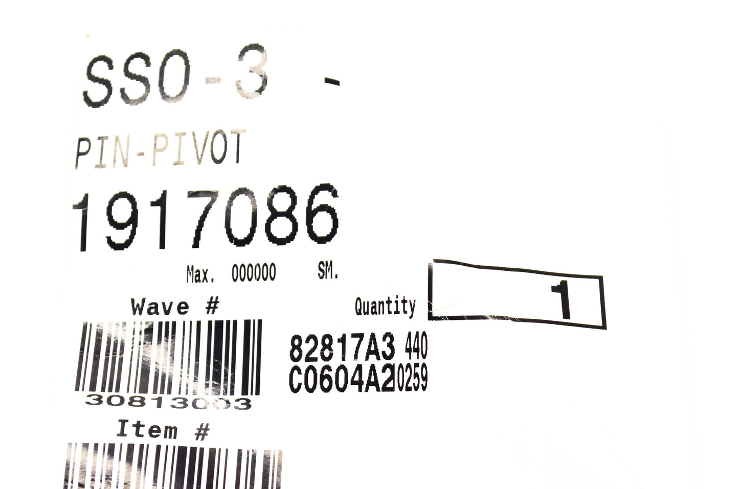 MTD 1917086 Pivot Pin NOS