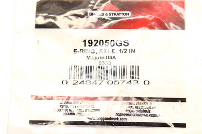 New OEM Briggs & Stratton 192050GS Axle E-Ring 1/2 Inch NOS