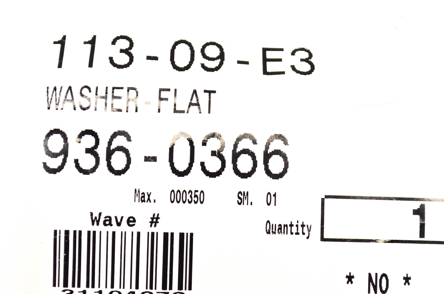 MTD 936-0366 Flat Washer NOS