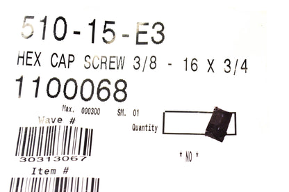 MTD 1100068 Hex Screw NOS