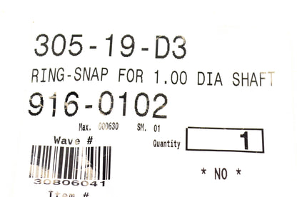 MTD 916-0102 Snap Ring 1 Inch NOS