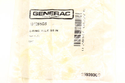 Generac 191265GS Axle E-Ring 5/8 Inch NOS