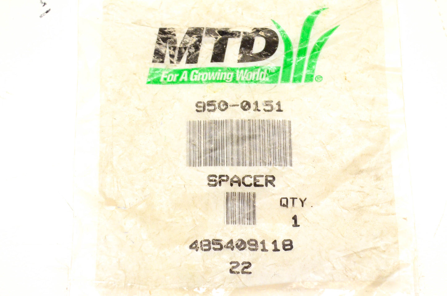 MTD 950-0151 Spacer NOS