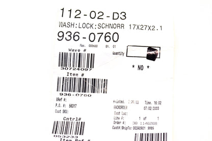 MTD 936-0760 Lock Washer NOS