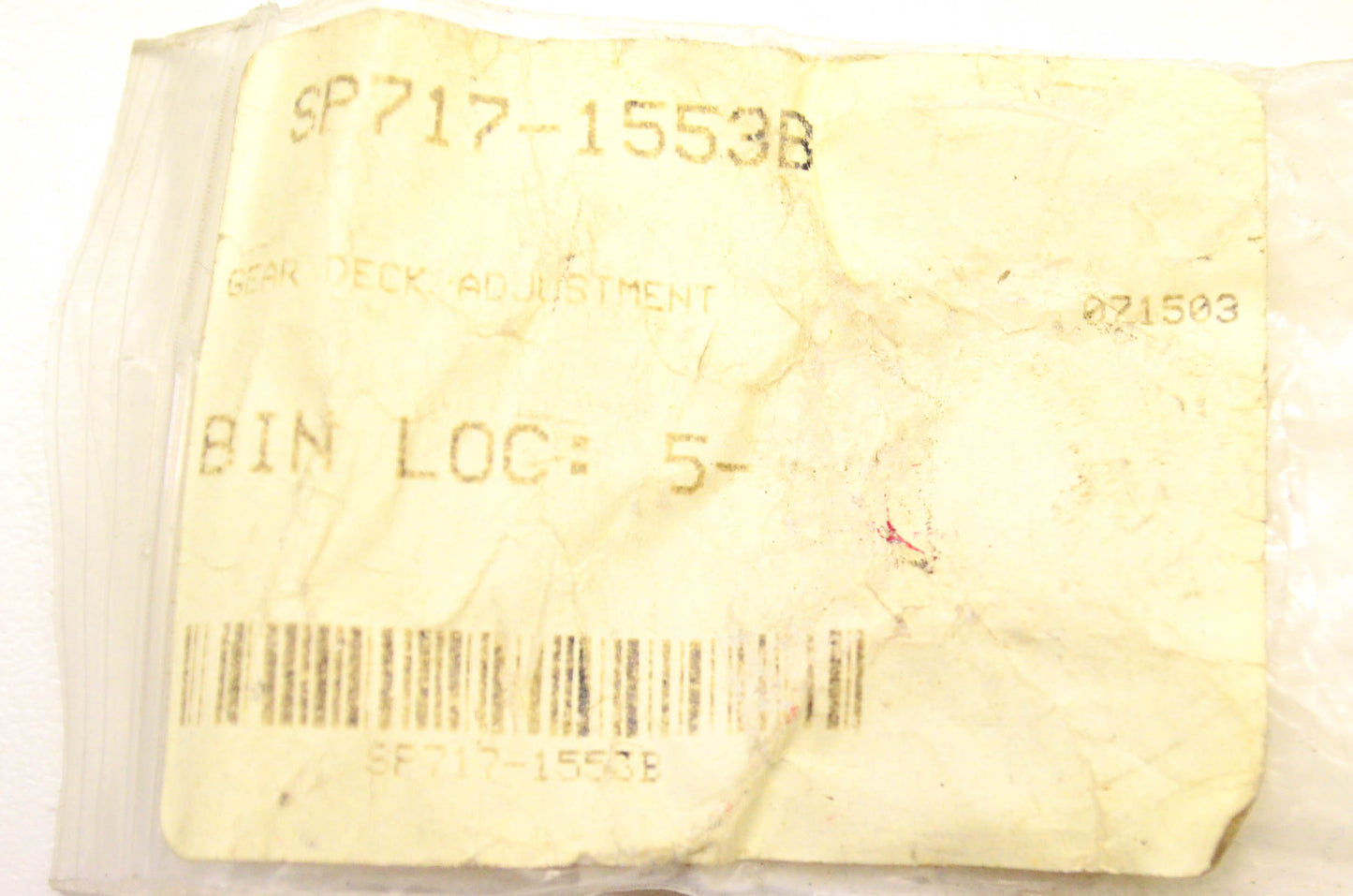MTD 717-1553B Deck Adjustment Gear NOS