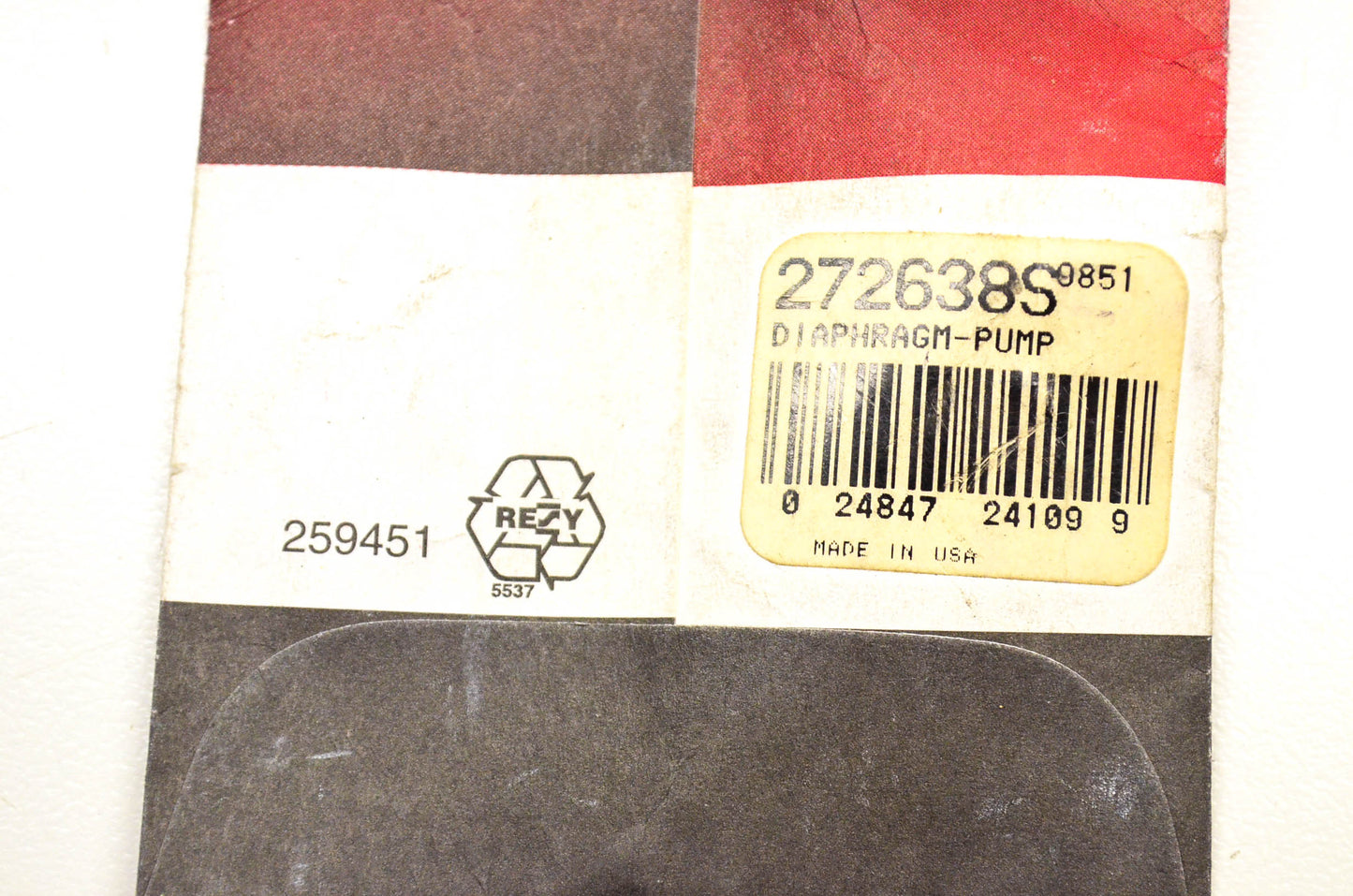 New OEM Briggs & Stratton 272638S Pump Diaphragm NOS