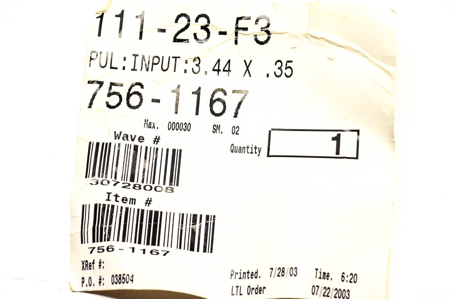 MTD 756-1167 Transmission Gearbox Input Pulley NOS