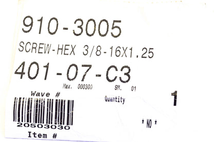 MTD 910-3005 Hex Screw NOS