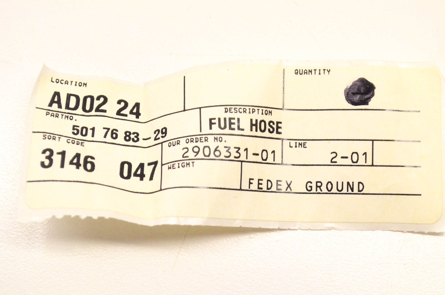 New OEM Husqvarna 501 76 83-29 Fuel Hose NOS