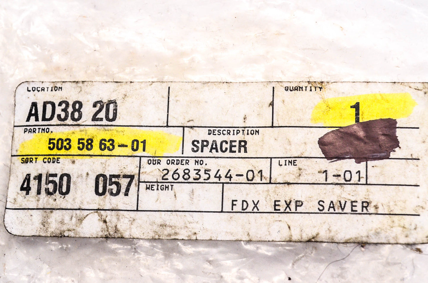 New OEM Husqvarna 503586301, 503 58 63-01 Spacer NOS