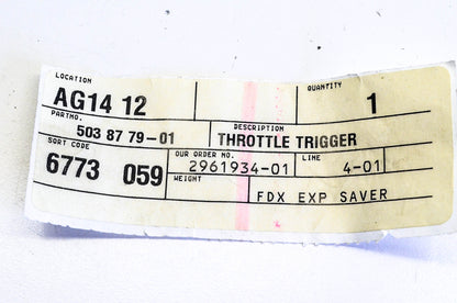 New OEM Husqvarna 503 87 79-01, 503877901 Throttle Trigger NOS
