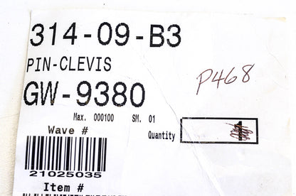 MTD GW-9380 Clevis Pin NOS