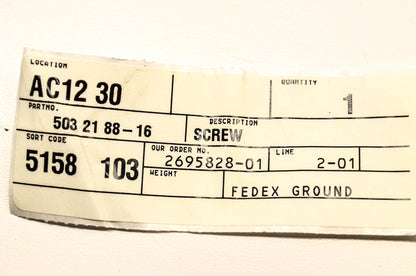 New OEM Husqvarna 503218816, 503218872 Handle Screw NOS