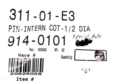 MTD 914-0101 Internal Cotter Pin NOS