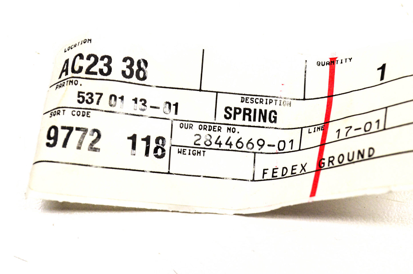 New OEM Husqvarna 537011301, 537 01 13-01 Spring NOS