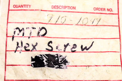MTD 910-1044, 710-1044 Hex Bolt 3/8-24 x 1.5 NOS