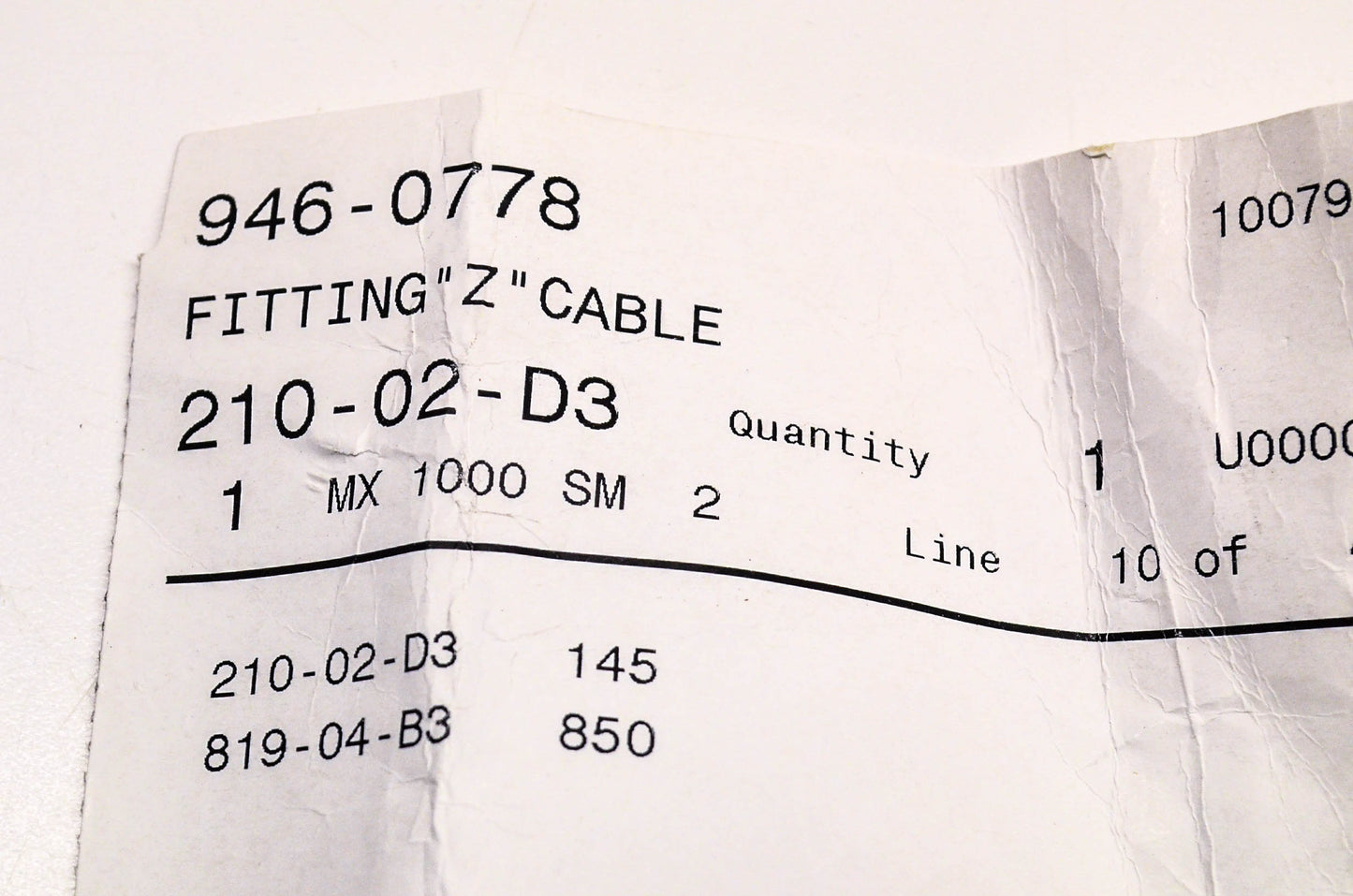 MTD 946-0778 Z-Cable Fitting NOS